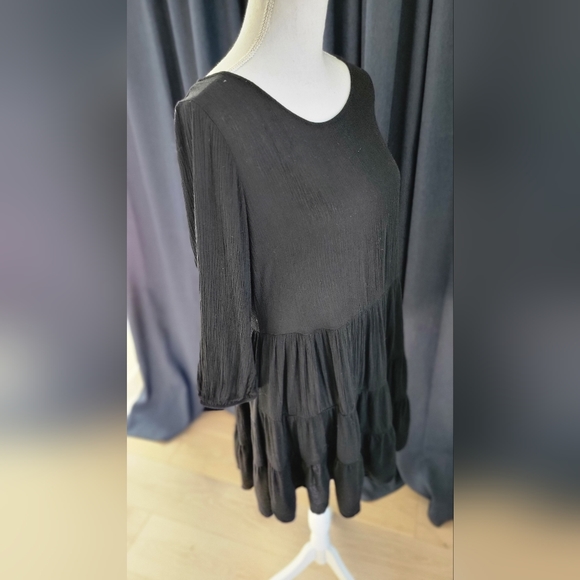 CATCH ME | Black Swing Tiered Boho Gypsy Dress - Picture 10 of 12